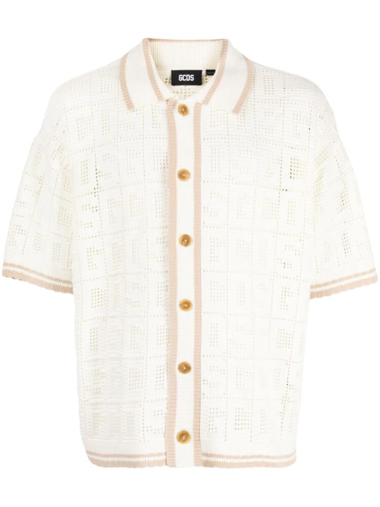 GCDS crochet-knit shirt - White Cover