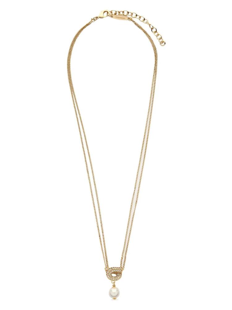 Ferragamo Gancini pearl pendant necklace - Gold Cover