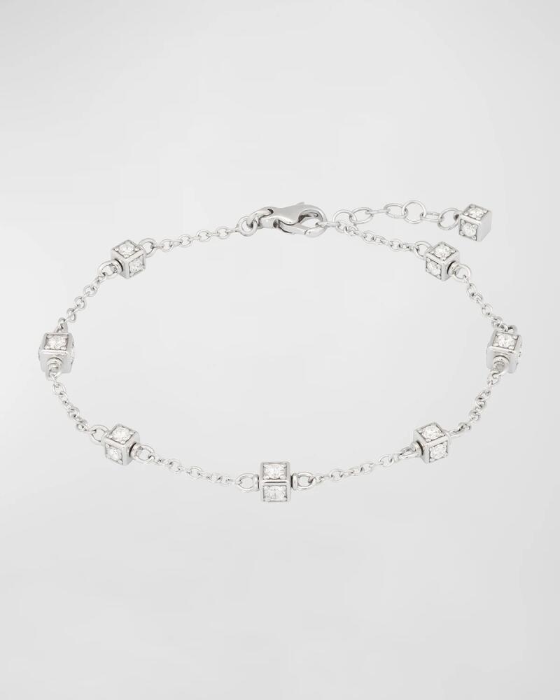 Miseno Faro 18K White Gold Chain Link Bracelet with Diamonds Cover