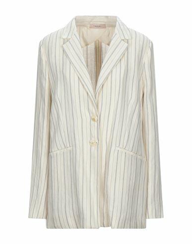 Twinset Woman Blazer Ivory Linen, Cotton Cover