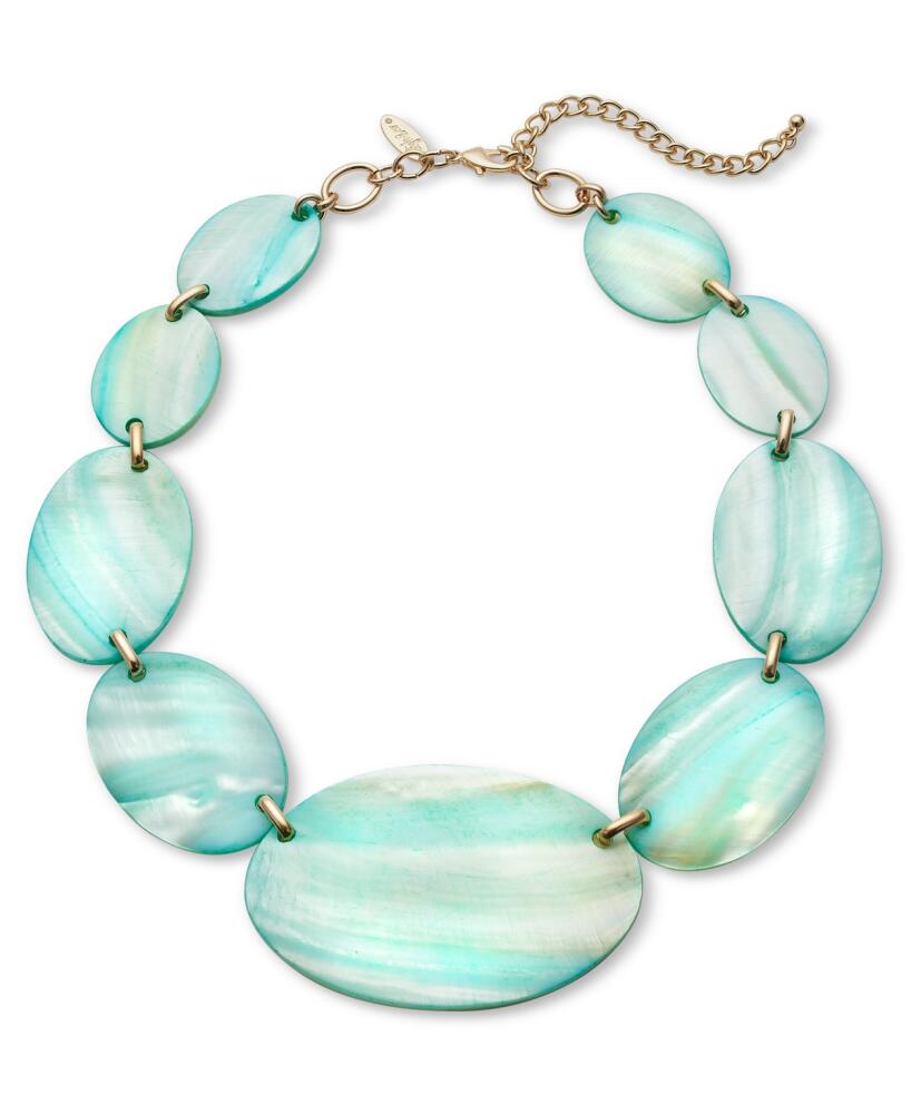 Style & Co Gold-Tone Rivershell Statement Necklace, 18-1/2" + 3" extender, Created for Macy's - Green Cover