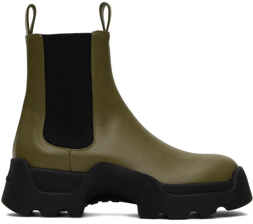 Proenza Schouler Khaki Stomp Chelsea Boots Cover