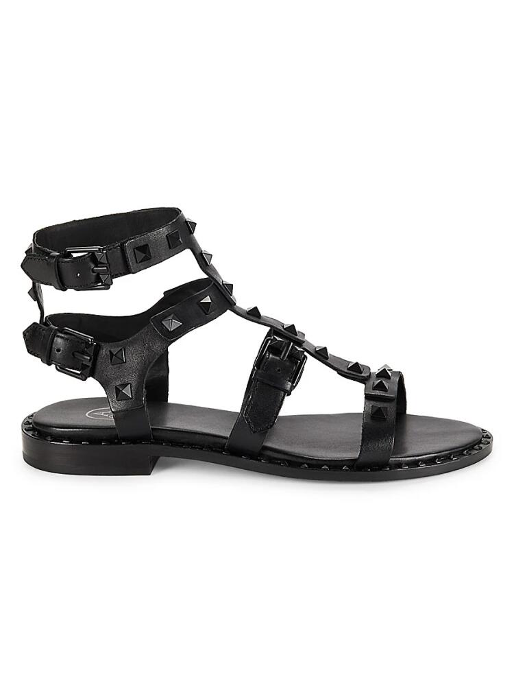 Ash Women's Conestud Leather Gladiator Flat Sandals - Black Cover