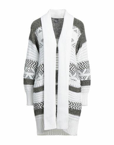 Lorena Antoniazzi Woman Cardigan White Cotton, Polyester, Linen, Viscose Cover