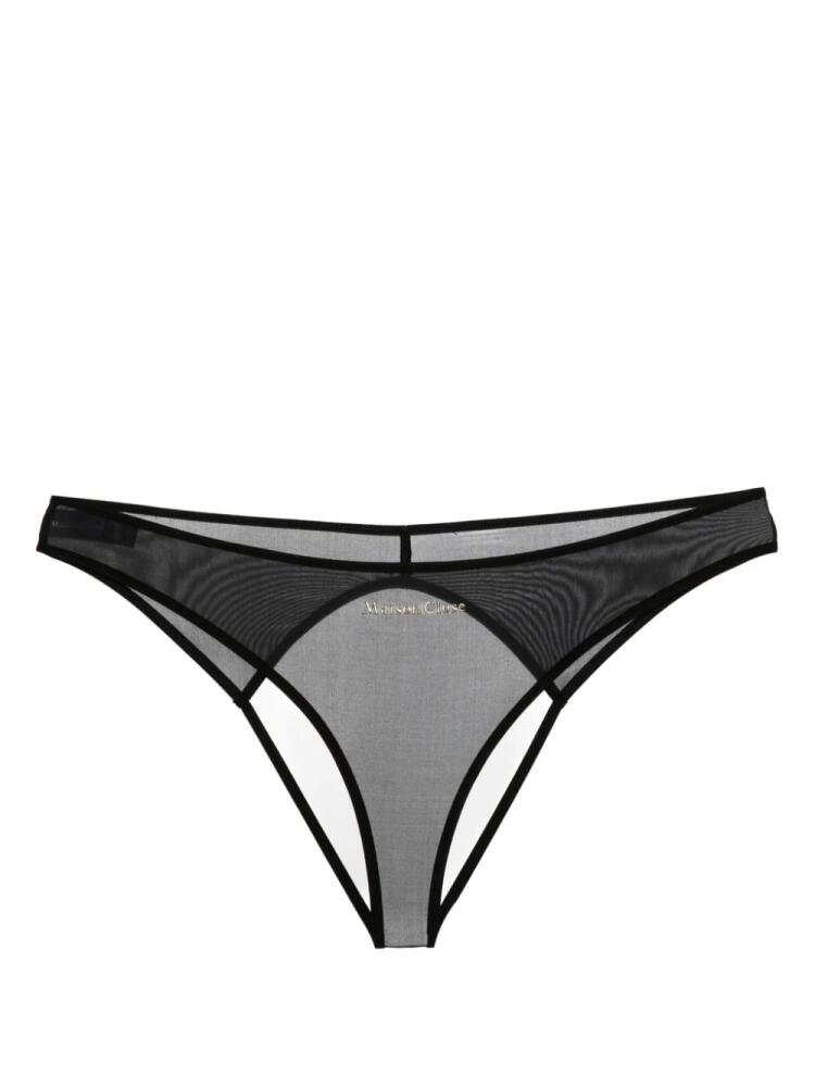 Maison Close Open semi-sheer thong - Black Cover