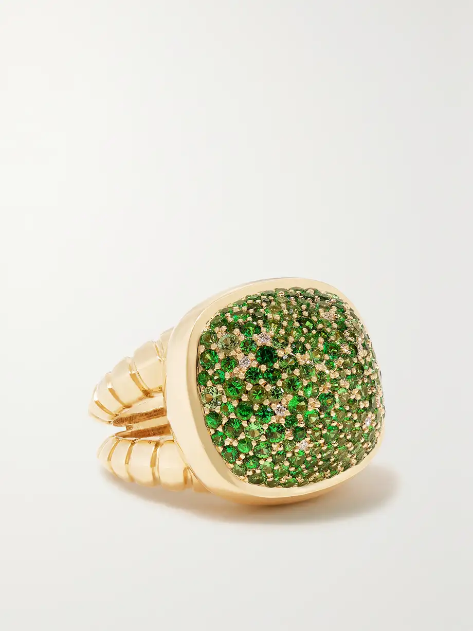 Marina B - Tigella 18-karat Gold, Tsavorite And Diamond Ring - 7 Cover