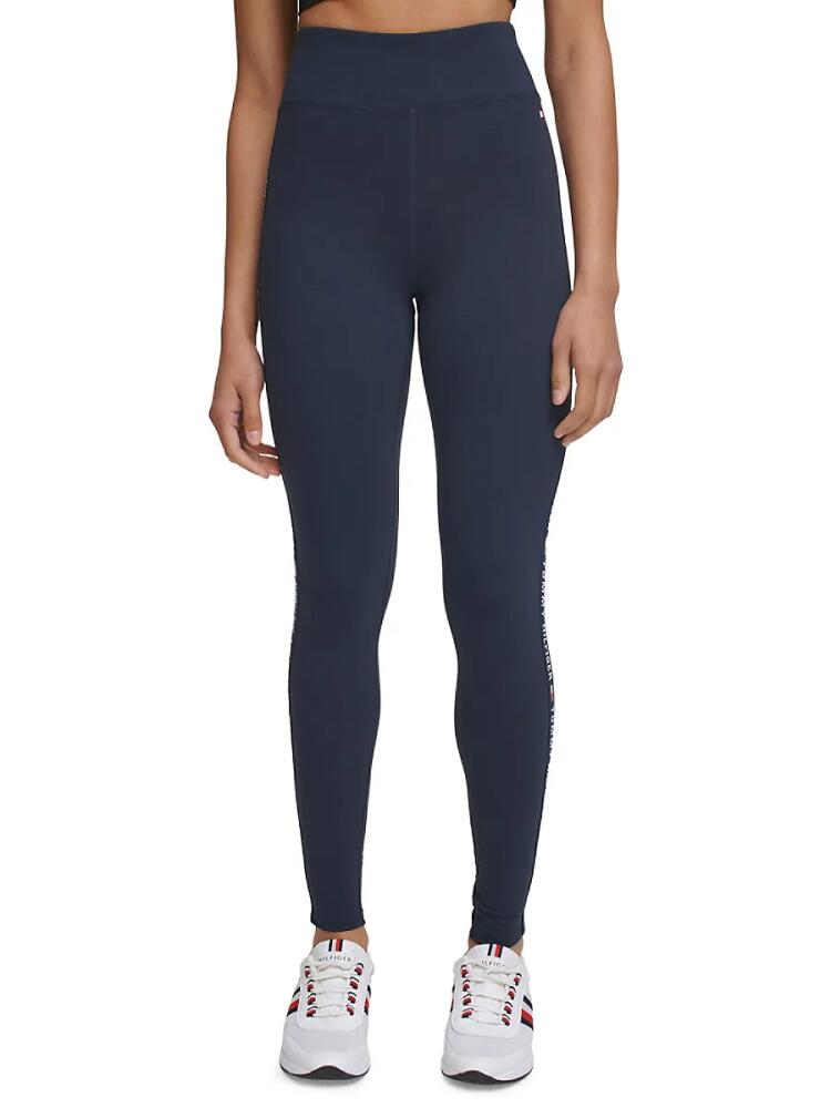 Tommy Hilfiger Women's Logo Tape High Rise Leggings - Navy Cover