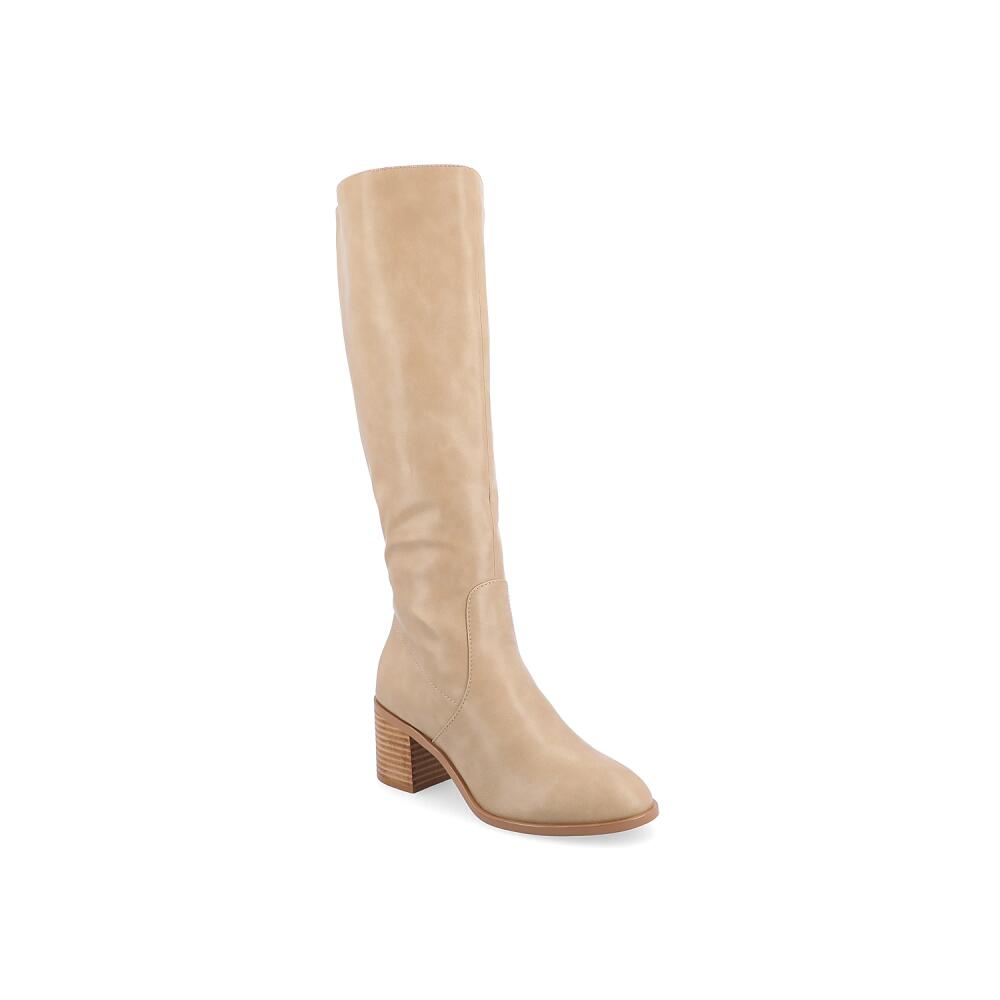 Journee Collection Wide Width Romilly Wide Calf Boot | Women's | Tan Synthetic Cover