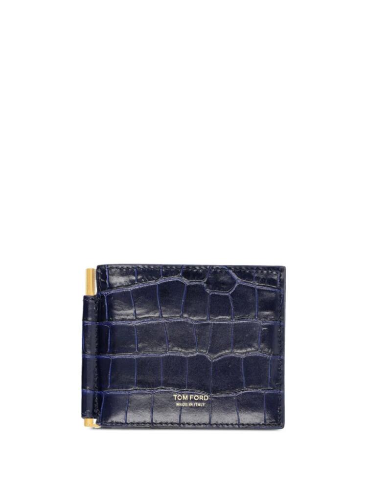 TOM FORD crocodile-embossed wallet - Blue Cover