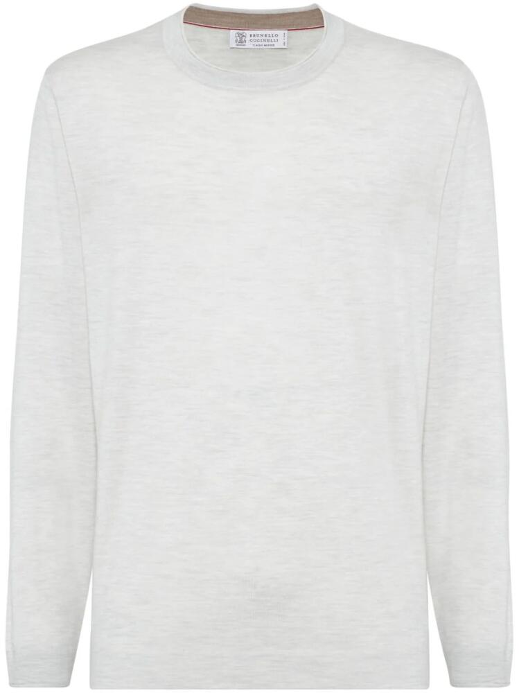 Brunello Cucinelli crew-neck long-sleeve top - White Cover