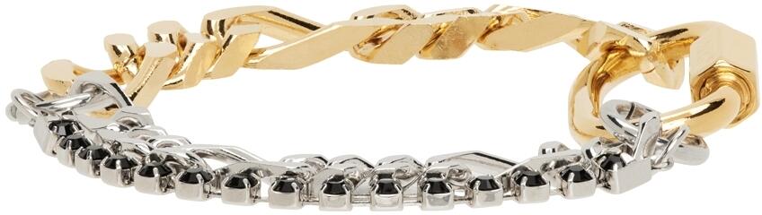 IN GOLD WE TRUST PARIS Gold & Silver Crystal Figaro Bracelet Cover