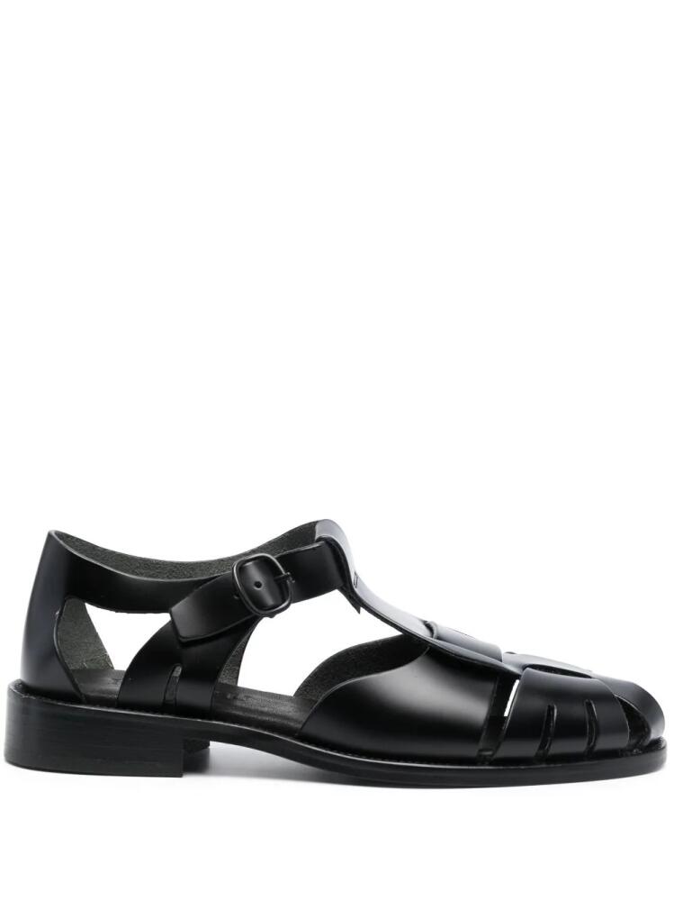 Hereu Pesca cut-out leather sandals - Black Cover