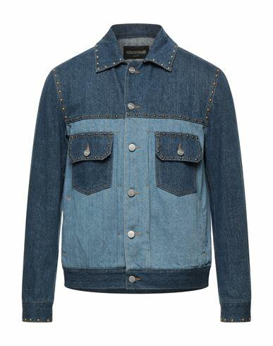 Roberto Cavalli Man Denim outerwear Blue Cotton Cover