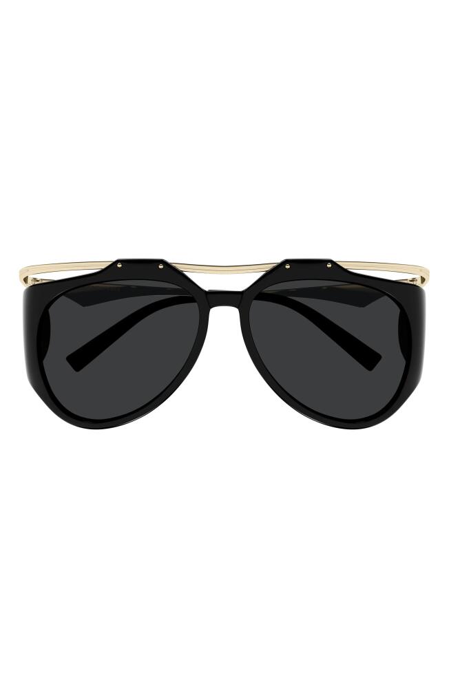 Saint Laurent 55mm Irregular Sunglasses in Black Cover