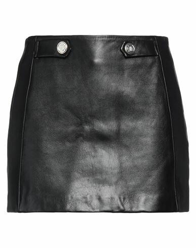 Maje Woman Mini skirt Black Lambskin Cover