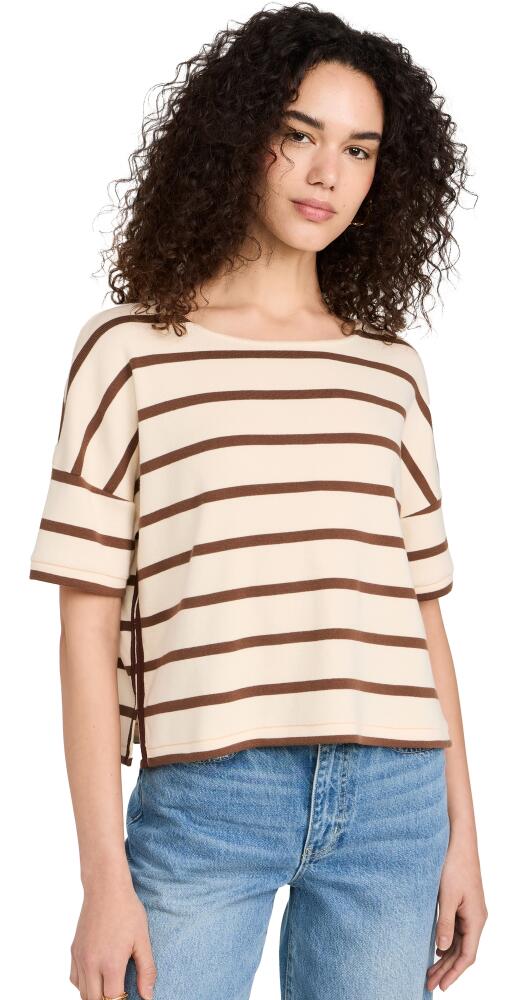 La Ligne Short Sleeve Breton Tee Ecru/Brown Cover