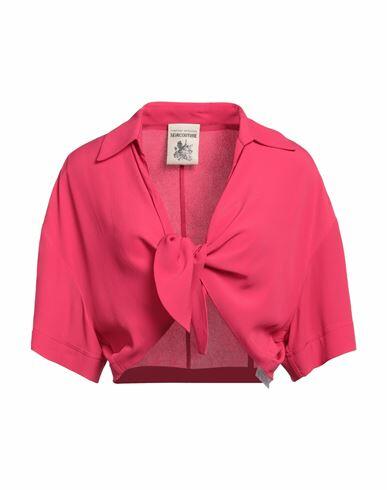 Semicouture Woman Shirt Magenta Acetate, Silk Cover