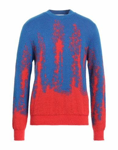 Msgm Man Sweater Blue Acrylic, Polyamide, Mohair wool Cover