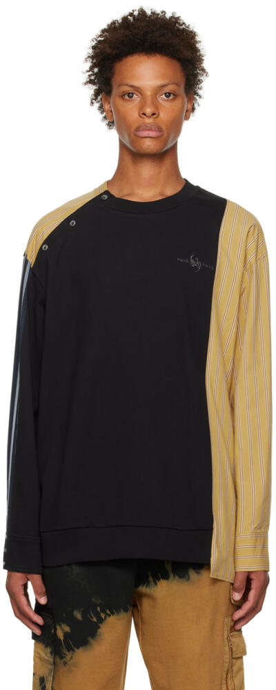 Feng Chen Wang Black Paneled Sweatshirt Cover