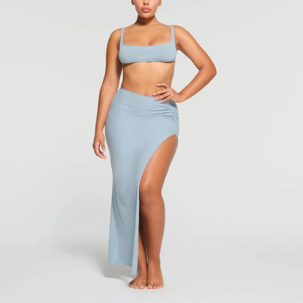 SKIMS Slit Long Skirt | Blue | 2XL | Raw Edge Cover