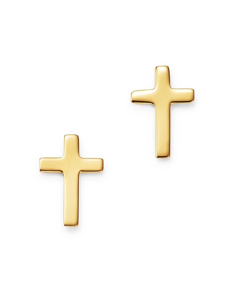 Bloomingdale's Fine Collection Narrow Cross Stud Earrings in 14K Yellow Gold - Exclusive Cover