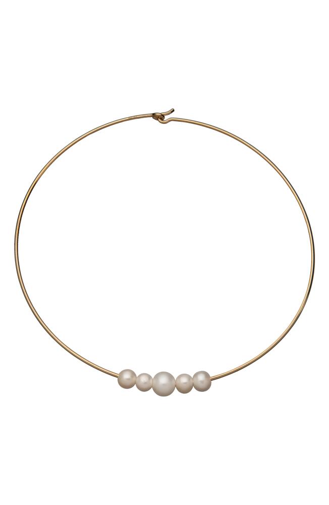 Jennifer Zeuner Noelle Imitation Pearl Choker Necklace in 14K Yellow Gold Plated Silver Cover