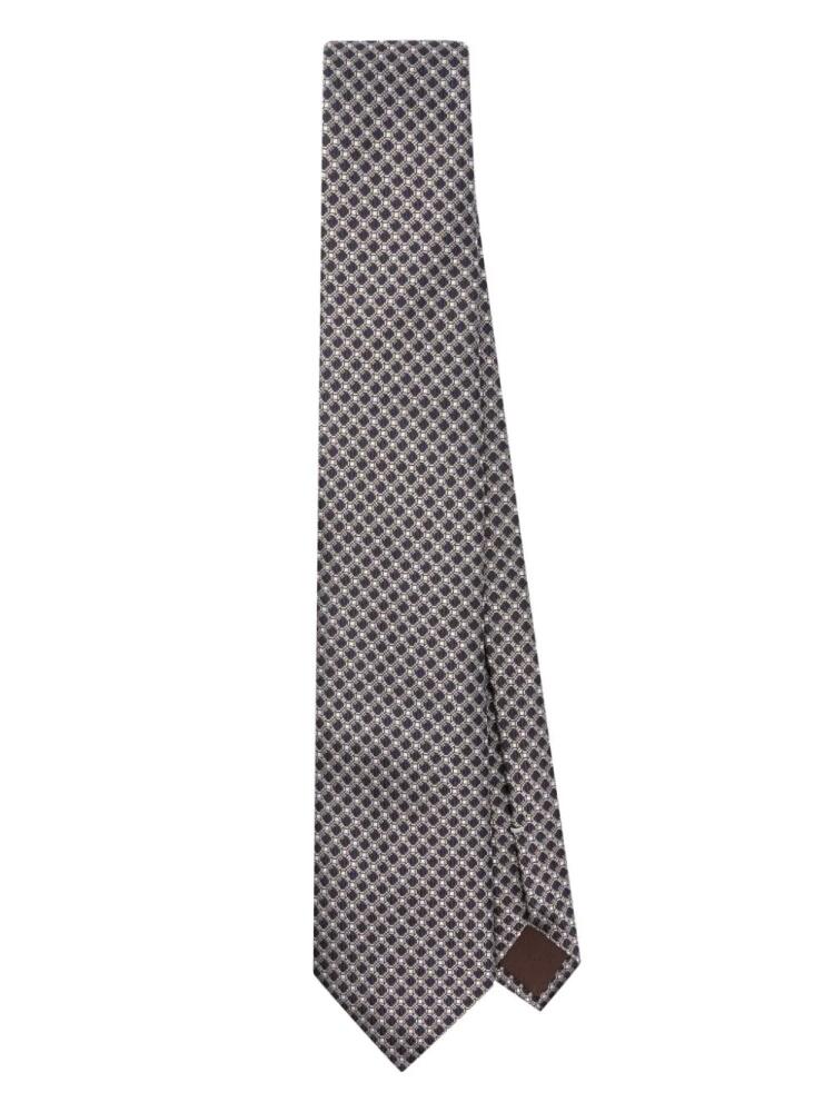 Canali patterned-jacquard silk tie - Blue Cover