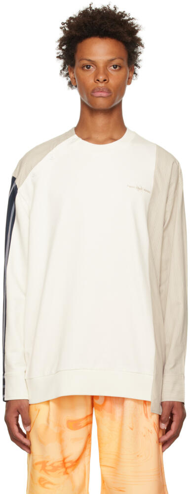 Feng Chen Wang White Paneled Sweatshirt Cover