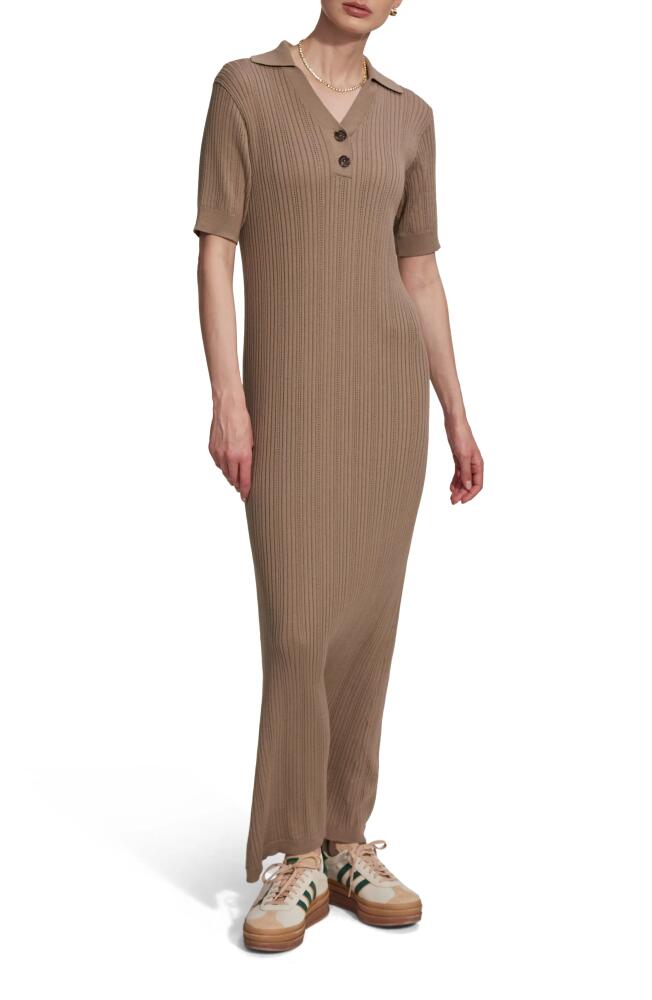 Varley Andrea Pointelle Maxi Sweater Dress in Roasted Cashew Cover