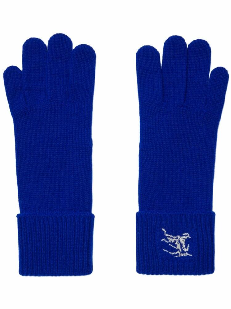 Burberry fine-knit full-finger gloves - Blue Cover