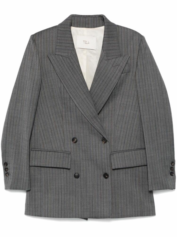 Tela striped double-breasted blazer - Grey Cover