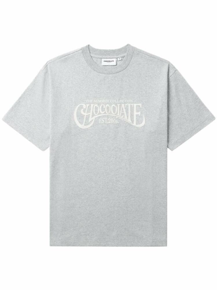 CHOCOOLATE logo-embroidered cotton T-shirt - Grey Cover