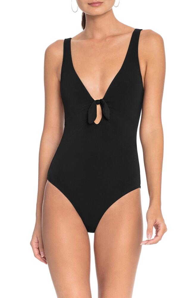 Robin Piccone Ava Plunge Underwire One-Piece Swimsuit in Black Cover