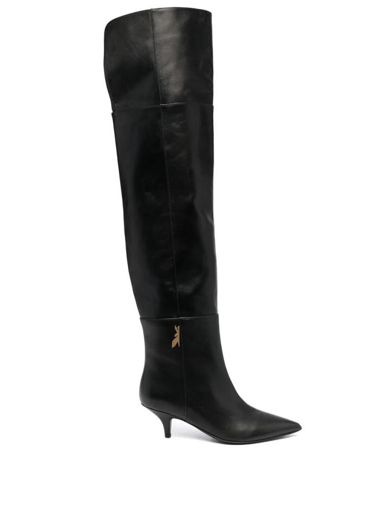 Patrizia Pepe 50mm thigh-length leather boots - Black Cover