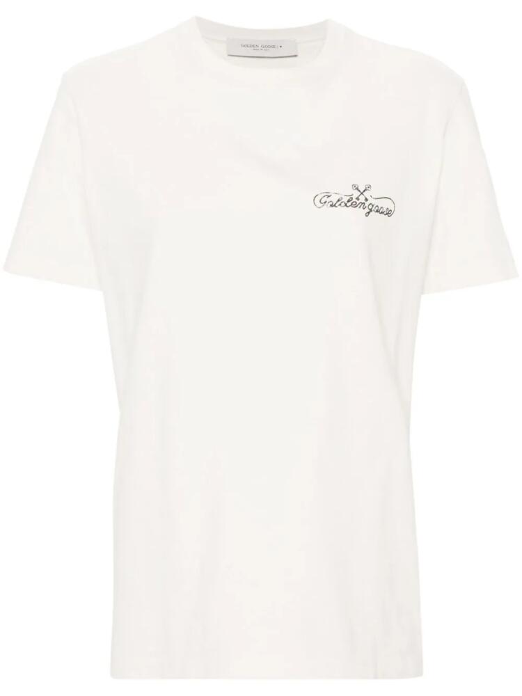 Golden Goose logo-print cotton T-shirt - White Cover