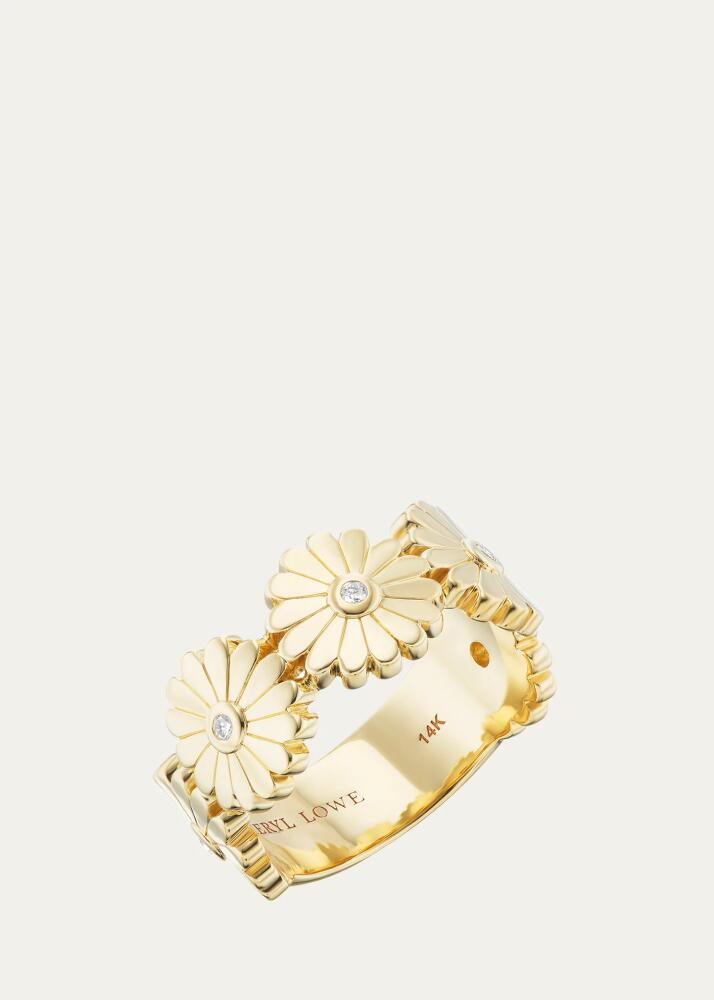 Sheryl Lowe 14K Daisy Ring with Diamond Bezels Cover