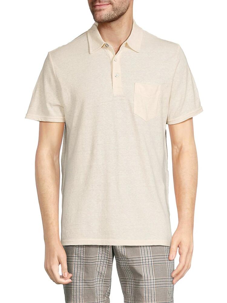 Ben Sherman Men's Linen Blend Polo - Ivory Cover