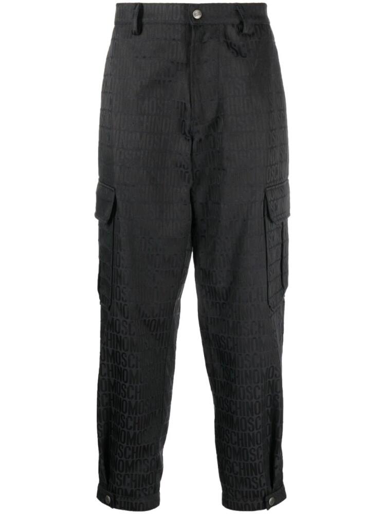 Moschino logo-print cargo trousers - Black Cover