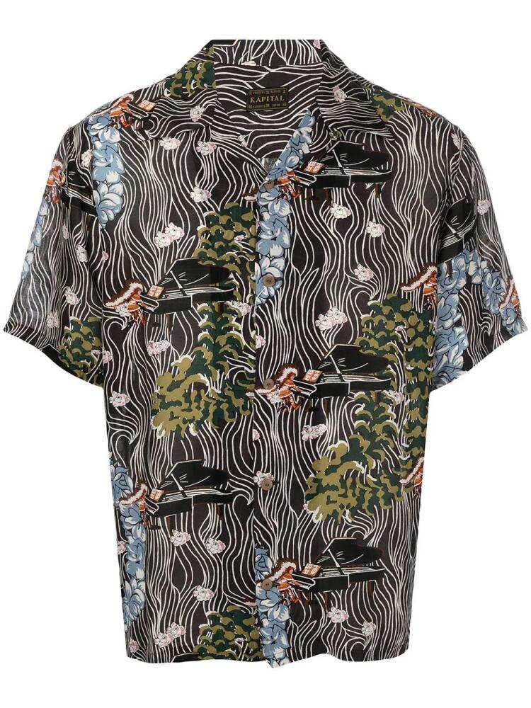 KAPITAL Piano Aloha shirt - Black Cover