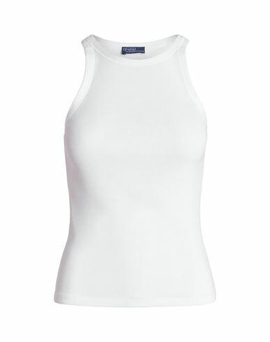 Polo Ralph Lauren Ribbed Cotton Tank Top Woman Tank top White Cotton Cover