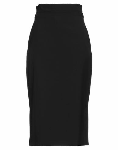 Quira Woman Midi skirt Black Virgin Wool Cover