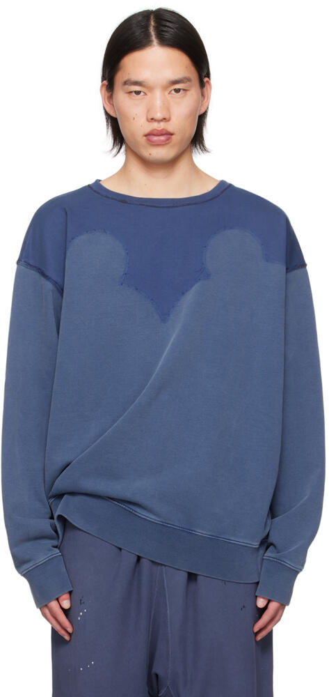 Maison Margiela Blue Paneled Sweatshirt Cover