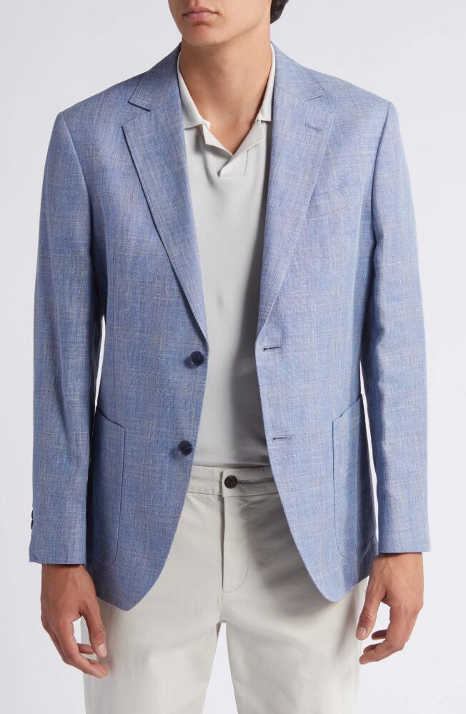 Nordstrom Linen & Cotton Mélange Sport Coat in Blue Crosshatch Cover