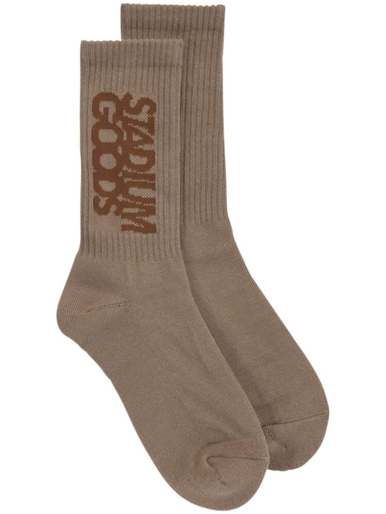 STADIUM GOODS® ribbed logo "Wild Mushroom" socks - Brown Cover