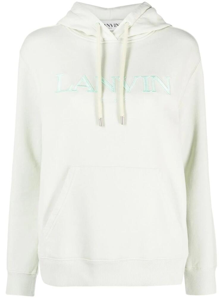 Lanvin logo-embroidered hoodie - Green Cover