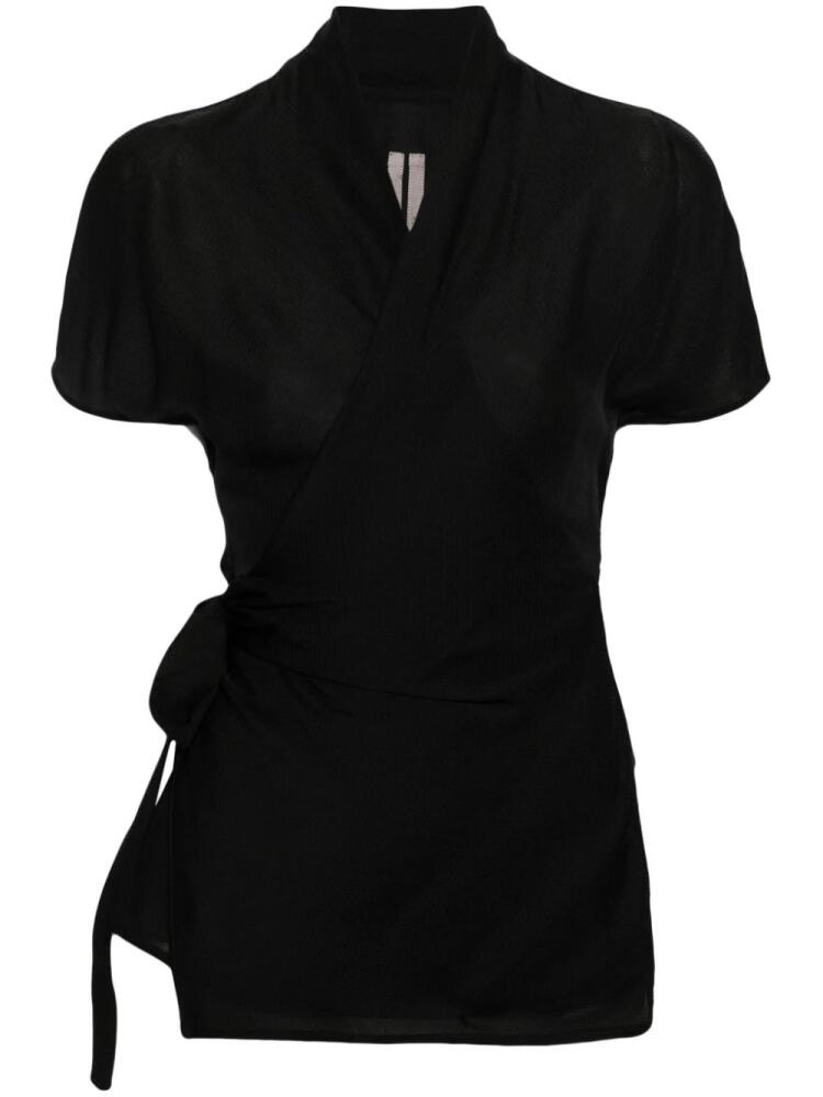 Rick Owens silk-blend wrap blouse - Black Cover