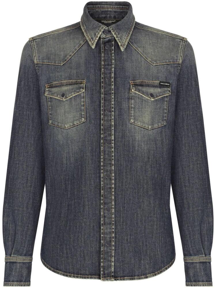 Dolce & Gabbana button-up denim shirt - Grey Cover