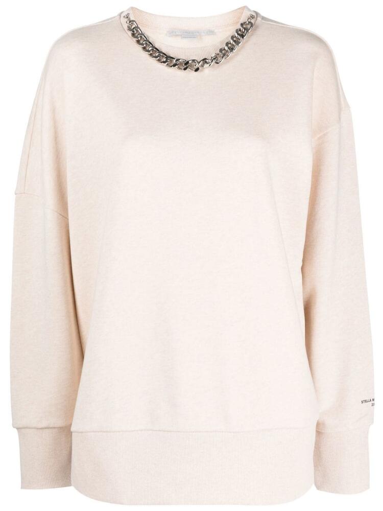 Stella McCartney chain-link cotton sweatshirt - Neutrals Cover