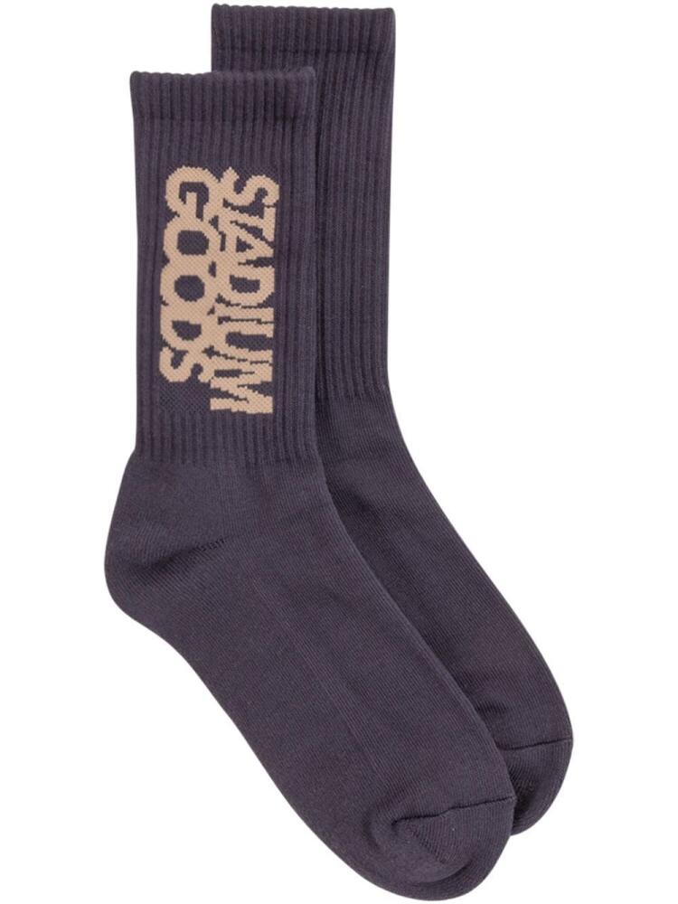 STADIUM GOODS® ribbed logo "Soot" socks - Purple Cover