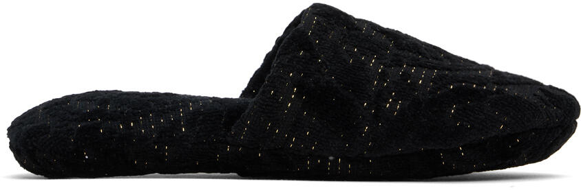 Versace Underwear Black Barocco Slippers Cover